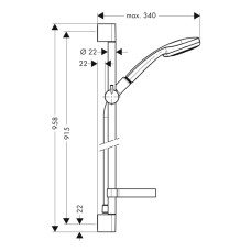 Croma 100 Multi Душовий набір, 0,90 м
