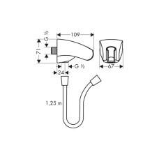 Porter E Тримач зі шлангом Isilfex B 1250 мм
