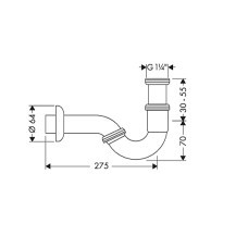 Hansgrohe Cифон трубчатый для биде
