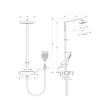 Raindance Select E Air 2jet 300 Showerpipe Душова система з термостатом, білий/хром
