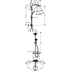 Raindance Select Air 1jet 240 мм Showerpipe EcoSmart, Душова система, хром