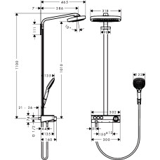 Raindance Select E 300 Showerpipe Душова система з термостатом, колір хромбілий