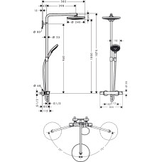 RAINDANCE Select S 240 Showerpipe душова система з термостатом