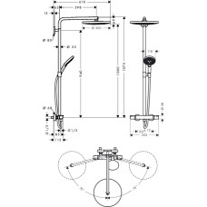 Raindance Select S 300 2jet Showerpipe Душова система з термостатом