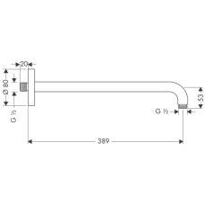 Hansgrohe Кронштейн для душа 389мм (цв gold optic)