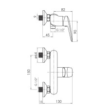CANTE смеситель для умывальника, 26мм, cepillado níquel