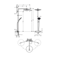 Raindance Select S 300 Showerpipe Душова система кольорів. Білий хром