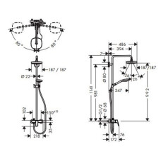 Croma Select E 180 2jet Showerpipe Душевая система, цв белый хром