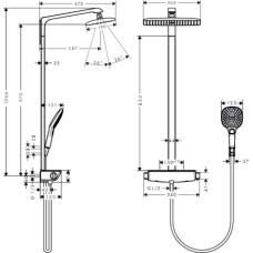 Raindance Select 360 1jet Showerpipe EcoSmart Душова система