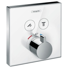 SHOWERSELECT термостат для двох споживачів, скляний, см білий/хром
