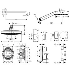 SHOWERSET Croma Select S/Ecostat S душовий набір: верхній, ручний душ, ibox, термостат