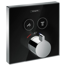 SHOWERSELECT термостат для двох споживачів, скляний, см чорний/хром