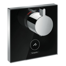 ShowerSelect Highflow Термостат з окремим висновком для ручного душу, скляний, СМ, чорний/хром