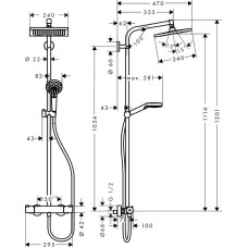 Crometta E 240 1jet Showerpipe Душова система EcoSmart 9 л/хв, хром