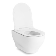 OLIVA унітаз 52,5*36,5*40см підвісний Rimless, в комплекті з сидінням Slim slow-closing