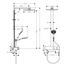 RAINDANCE E 300 1jet Showerpipe 350 ST душова система