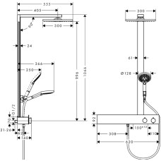 Raindance E 300 1jet Showerpipe 600 ST Душова система