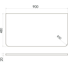 Столешница 90*48*2см каменная Solid surface, Sand