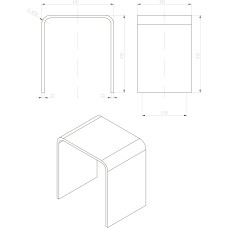 Стул 40*30*43 см каменный Solid surface