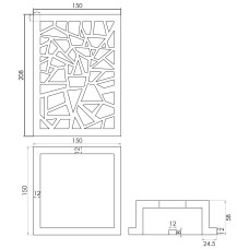 Світильник декоративний ажурний 150*150*220мм кам'яний Solid surface