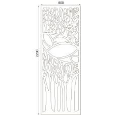 Декоративна перегородка ажурна 80*220*0,12см, кам'яна Solid surface