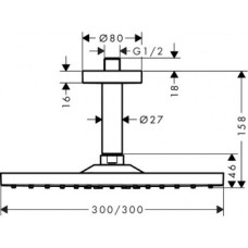 Raindance E Air 300 Верхній душ, 1jet 300 x 300мм