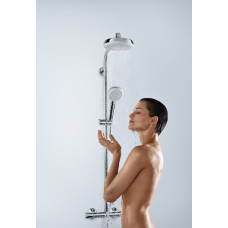 Crometta 160 Showerpipe Душевая система 1,60м + Logis Loop 70 Смеситель для раковины, однорычажный со сливным гарнитуром, хром