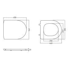 OLIVA Rimless унітаз 52,5*36,5*40см підвісний, з функцією біде, картридж з теплою водою, в комплекті з сидінням Slim slow-closing