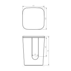 Коробочка для спонжиків 70*70*105мм кам'яна Solid surface