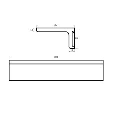 Полиця 30*12*6,5см кам'яна Solid surface