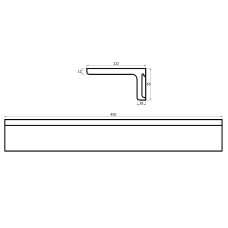 Полиця 45*12*6,5см кам'яна Solid surface