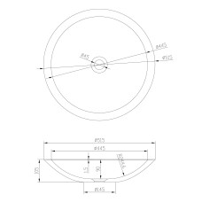 Умивальник 51,5*10,5см накладний кам'яний круглий Solid surface