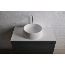 Умивальник 42*15см накладний кам'яний круглий Solid surface