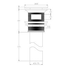 Донний клапан для миття з переливом Solid surface