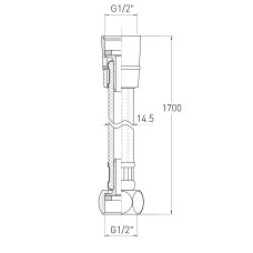 CASCADA F09 шланг для душу, 160см, полімер, cromo