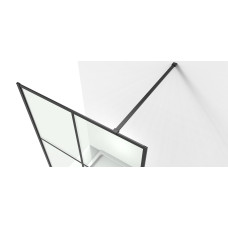 MALLA NEGRA комплект Walk-In 100*200*0,8см с полотенцедержателем, профиль черный матовый