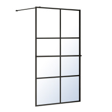 MALLA NEGRA комплект Walk-In 120*200*0,8см з рушником, профіль чорний матовий