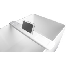 Полиця на ванну 87*11,5*2,4см накладна кам'яна Solid surface, білий