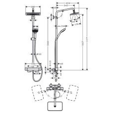 CROMA E Showerpipe душова система 280 1jet, з термостатом, хром