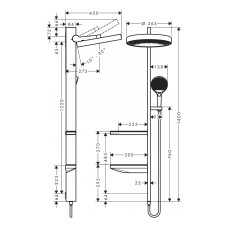 RAINFINITY Showerpipe душова система 360 1jet прихованого монтажу, хром