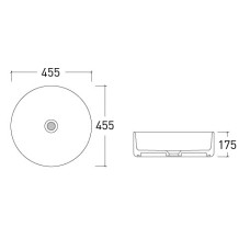 PUERTA умывальник 45,5*45,5*17,5см накладной