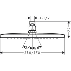CROMA E верхній душ 280 1jet