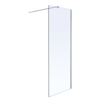 Комплект Walk-In: Стенка 100*190см прозрачное стекло 8мм + Профиль стеновой хром 190см+Держатель стекла (D) с креплениями 100см