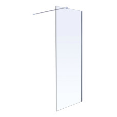Комплект Walk-In: Стінка 100*190см прозоре скло 8мм + Профіль стіновий хром 190см+Тримач скла (D) з кріпленнями 100см