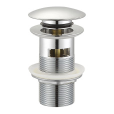 Донний клапан click-clack з переливом, латунь, 1 1/4", cromo