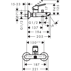 LOGIS LOOP набор смесителей + Showerpipe Reno (71151000+71244000+27270000)