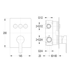 SMART CLICK система душова прихованого монтажу (ZMK101901202 + ZMK101901100 + ZMK101901101(NO:1-2) + ZMK101901101(NO:2-2)), хром