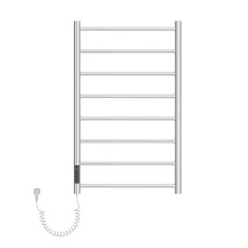 RONDO електричний сушка для рушників L, 120W, 500*800мм, сталь 304, 8 перемичок коло, таймер, термостат 70°С, cromo