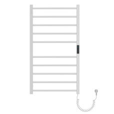 CAMPO електричний сушка для рушників R, 120W, 500*900мм, сталь 304, 10 перемичок (5-5) коло, стійки квадрат, таймер, термостат 70°С, cepillado cromo