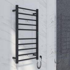 CAMPO електричний сушка для рушників L, 120W, 500*900мм, сталь 304, 10 перемичок (5-5) коло, стійки квадрат, таймер, термостат 70°С, de la noche